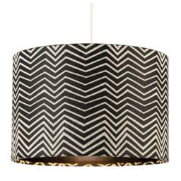 Happy Homewares Scandinavian Style Black & White Chevron Pattern Textured Lamp Shade - Size: 12 inches - thumbnail 2