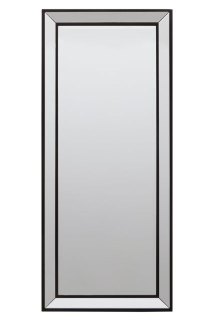 Orsina Champagne Rectangle Wall Mirror, Wooden Frame Mirror With Sleek Finish, Small Mirror For Dressing Area in Black - image 1
