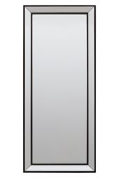 Orsina Champagne Rectangle Wall Mirror, Wooden Frame Mirror With Sleek Finish, Small Mirror For Dressing Area in Black