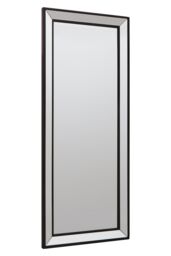 Orsina Champagne Rectangle Wall Mirror, Wooden Frame Mirror With Sleek Finish, Small Mirror For Dressing Area in Black - thumbnail 2