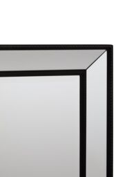 Orsina Champagne Rectangle Wall Mirror, Wooden Frame Mirror With Sleek Finish, Small Mirror For Dressing Area in Black - thumbnail 5