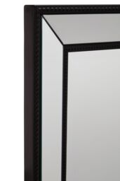 Orsina Champagne Rectangle Wall Mirror, Wooden Frame Mirror With Sleek Finish, Small Mirror For Dressing Area in Black - thumbnail 4