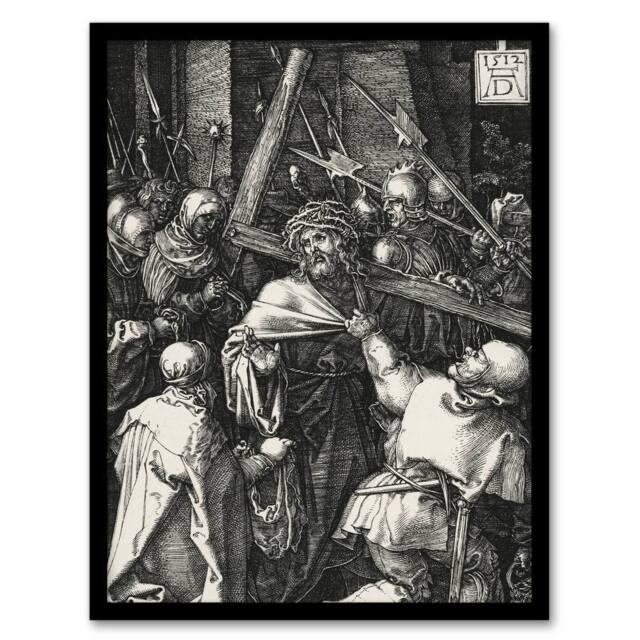 Artery8 Bearing of the Cross Albrecht Durer Framed Wall Art Print in Grey - Size: A4 - image 1