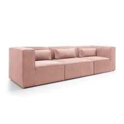 Abakus Direct Doris 4 Seater Sofa in Pink Cord Chenille - thumbnail 3
