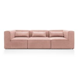 Abakus Direct Doris 4 Seater Sofa in Pink Cord Chenille - thumbnail 2
