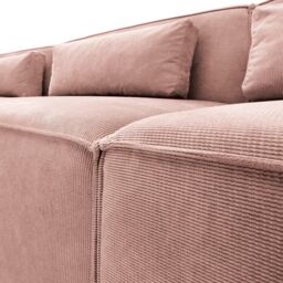 Abakus Direct Doris 4 Seater Sofa in Pink Cord Chenille - thumbnail 6
