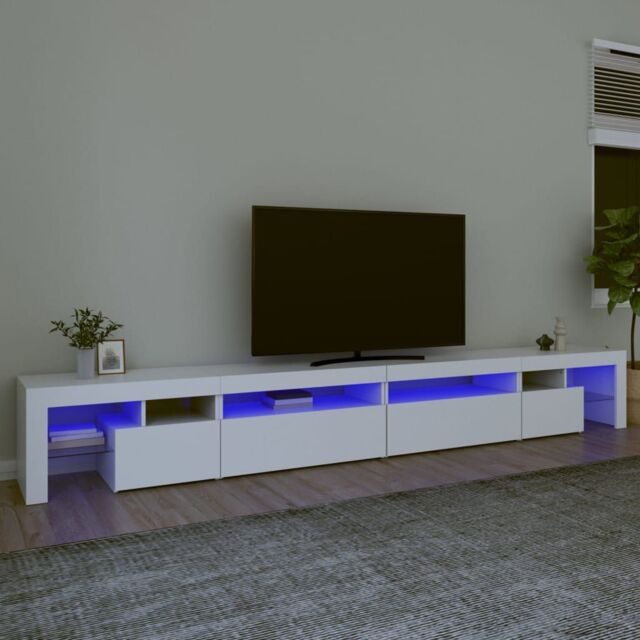 Berkfield Home TV Cabinet with LED Lights White 290x36.5x40 cm - image 1