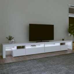 Berkfield Home TV Cabinet with LED Lights White 290x36.5x40 cm - thumbnail 3