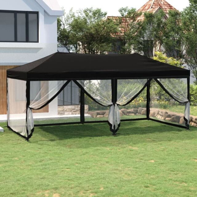 Berkfield Home Folding Party Tent with Sidewalls Black 3x6 m - image 1