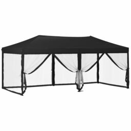 Berkfield Home Folding Party Tent with Sidewalls Black 3x6 m - thumbnail 6
