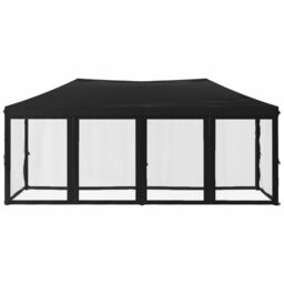 Berkfield Home Folding Party Tent with Sidewalls Black 3x6 m - thumbnail 3