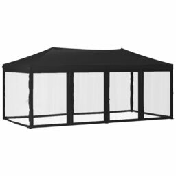 Berkfield Home Folding Party Tent with Sidewalls Black 3x6 m - thumbnail 2