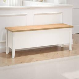 Cheshire Premium Westford Storage Bench in Ivory & Oak - thumbnail 4