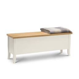Cheshire Premium Westford Storage Bench in Ivory & Oak - thumbnail 2