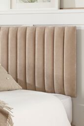 Aspire Grant Divan, Linen Fabric, Strutted Headboard, No Drawers in Light Sand - Size: Small Double - thumbnail 3