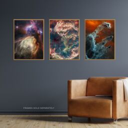 Artery8 Wall Art Print Pack of 3 NASA James Webb Pillars of Creation Rho Ophiuchi Cloud Complex Cassiopeia A Images Large Poster Set - thumbnail 4