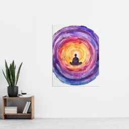 "Artery8 Chakra Purple Orange Energy Vortex Meditation Wall Art Print - Size: W24"" x H32""" - thumbnail 4