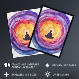 "Artery8 Chakra Purple Orange Energy Vortex Meditation Wall Art Print - Size: W24"" x H32""" - thumbnail 2