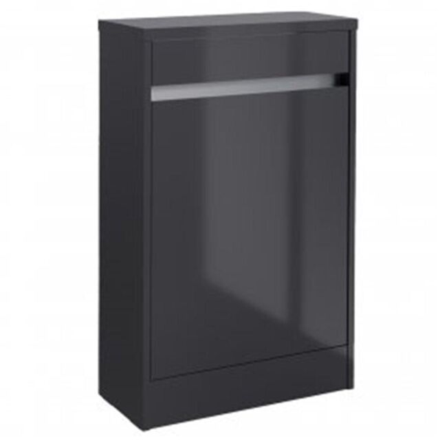 Clifton Grey Gloss Bathroom Back to Wall Toilet WC Unit 494mm Wide - image 1