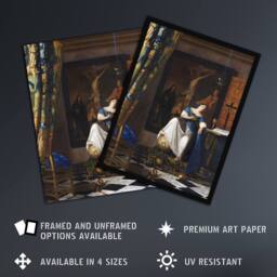 "Artery8 Allegory of the Catholic Faith Vermeer Vintage Wall Art Print Poster - Size: W24"" x H32""" - thumbnail 2