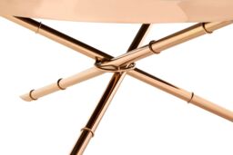 Orsina Versatile 3 Leg Coffee Table, Rose Gold Finish Table For Livingroom, Tempered Glass Top Display Table in Black - thumbnail 4