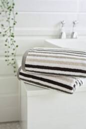 Deyongs Bliss Linear Stripe 550gsm 100% Cotton Bathroom Towels in Grey - thumbnail 2