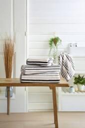 Deyongs Bliss Linear Stripe 550gsm 100% Cotton Bathroom Towels in Grey - thumbnail 1