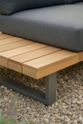 Dibor Wooden Corner Garden Sofa Set Furniture with Cushions & Coffee Table in Grey - thumbnail 4