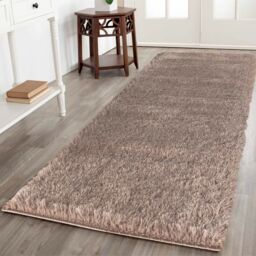 Desire Rugs Modern Soft Plain Shimmer Shaggy Area Rugs in Bronze - Size: 80 cm x 150 cm - thumbnail 4