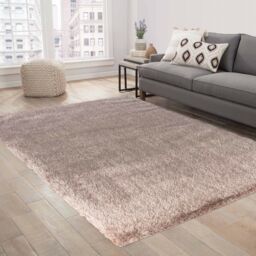Desire Rugs Modern Soft Plain Shimmer Shaggy Area Rugs in Bronze - Size: 80 cm x 150 cm - thumbnail 1