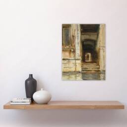 "Artery8 Venetian Passageway Watercolour Sargent Wall Art Poster Print in Brown - Size: W12"" x H16""" - thumbnail 4