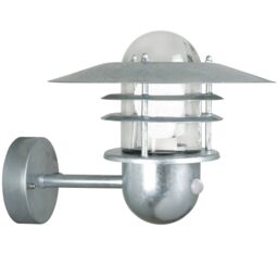 Nordlux Industrial Outdoor Wall Light Silver Galvanized steel E27 Coastal/Marine Safe - Mains Powered, IP54 - thumbnail 1
