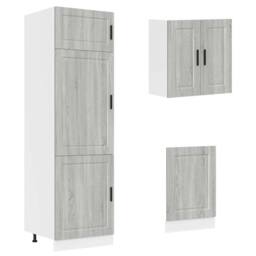 Berkfield Home Elegant 8 Piece Kitchen Cabinet Set Kalmar Grey Sonoma Engineered Wood - thumbnail 5