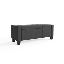 GFW Verona Crushed Velvet Storage Ottoman Bench in Dark Grey - thumbnail 4