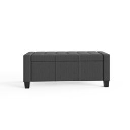 GFW Verona Crushed Velvet Storage Ottoman Bench in Dark Grey - thumbnail 5