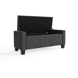 GFW Verona Crushed Velvet Storage Ottoman Bench in Dark Grey - thumbnail 6
