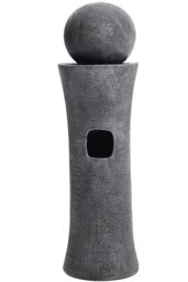 Living and Home Outdoor Garden Cylindrical Polo Water Fountain with Warm Light in Natural - thumbnail 5