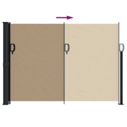 Berkfield Home Retractable Side Awning Taupe 140x600 cm - thumbnail 5
