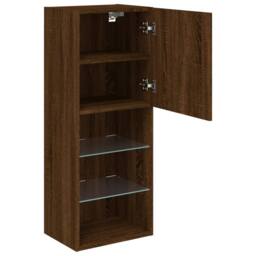 Berkfield Home TV Cabinet with LED Lights Brown Oak 40.5x30x102 cm - thumbnail 8
