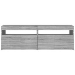 Berkfield Home TV Cabinet with LED Lights Grey Sonoma 120x35x40 cm - Size: 120 x 35 x 40 cm - thumbnail 8