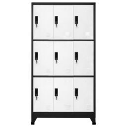 Berkfield Home Locker Cabinet Anthracite & White 90x45x180 cm Steel in Black - Size: 90 x 45 x 180 cm - thumbnail 2