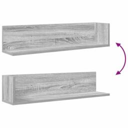 Berkfield Home Decorative Wall Shelves 2 pcs Grey Sonoma 75x16.5x16.5 cm Enginee - thumbnail 8
