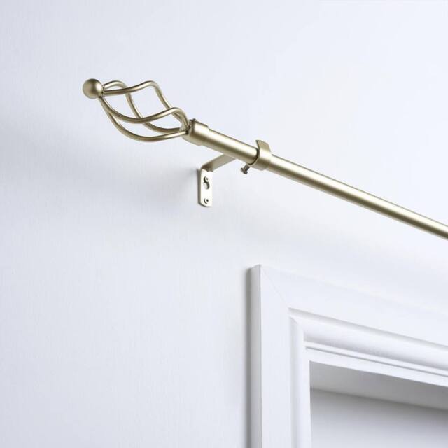 OHS Curtain Pole Extendable 16mm Metal Finnials Twist End Rod 70-120cm in Bronze - Size: 120 cm - image 1