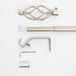 OHS Curtain Pole Extendable 16mm Metal Finnials Twist End Rod 70-120cm in Bronze - Size: 120 cm - thumbnail 4