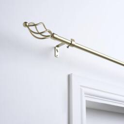 OHS Curtain Pole Extendable 16mm Metal Finnials Twist End Rod 70-120cm in Bronze - Size: 120 cm - thumbnail 1