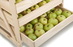 Primrose Traditional Apple Storage Rack with 14 Drawers 156cm x 55cm x 59cm in Brown - Size: 156 cm x 55 cm x 59 cm - thumbnail 3
