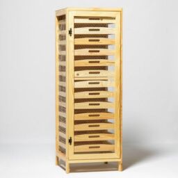 Primrose Traditional Apple Storage Rack with 14 Drawers 156cm x 55cm x 59cm in Brown - Size: 156 cm x 55 cm x 59 cm - thumbnail 1