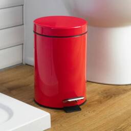 Kelvenix Bathroom Rubbish Bin with Inner Bucket & Pedal, 3 Litre - Red Finish - thumbnail 3