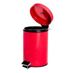 Kelvenix Bathroom Rubbish Bin with Inner Bucket & Pedal, 3 Litre - Red Finish - thumbnail 2