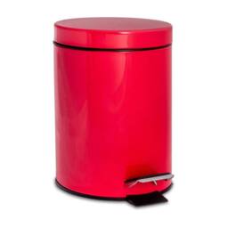Kelvenix Bathroom Rubbish Bin with Inner Bucket & Pedal, 3 Litre - Red Finish